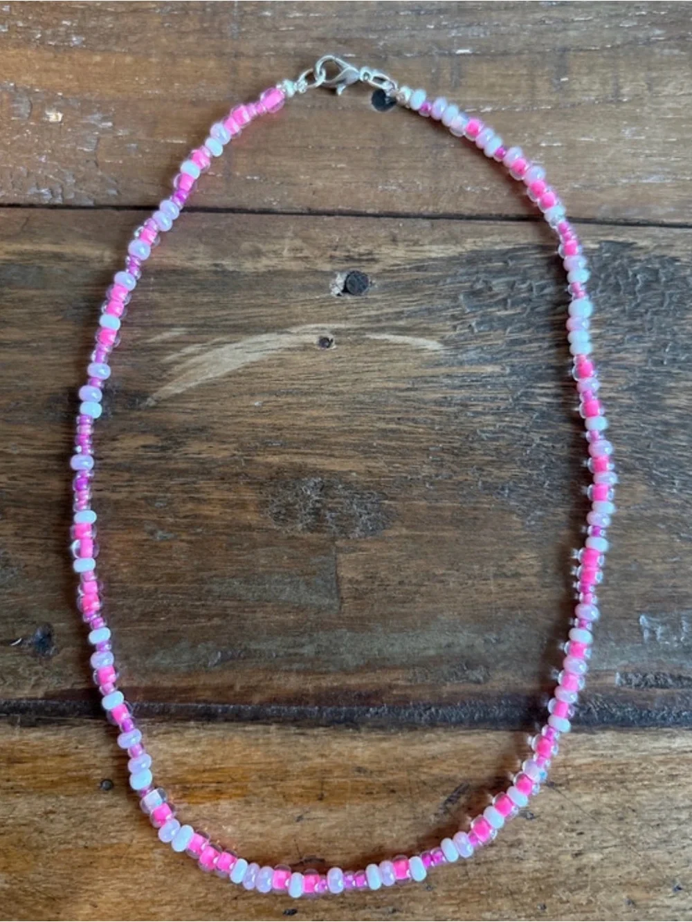 Handmade Pink Beaded Necklace